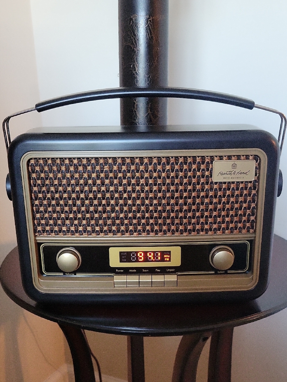 Hearth & Hand Black and Gold Retro-Design Portable Radio